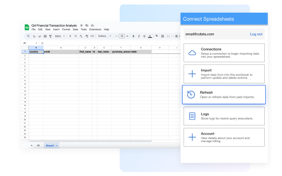 Connect to BigQuery data in Google Sheets