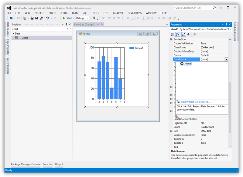 Add a data source to be bound to the chart.