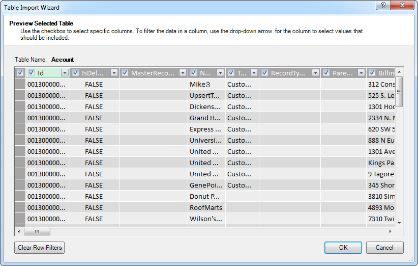 The option to import from an OLEDB/ODBC data source in the Table Import Wizard.