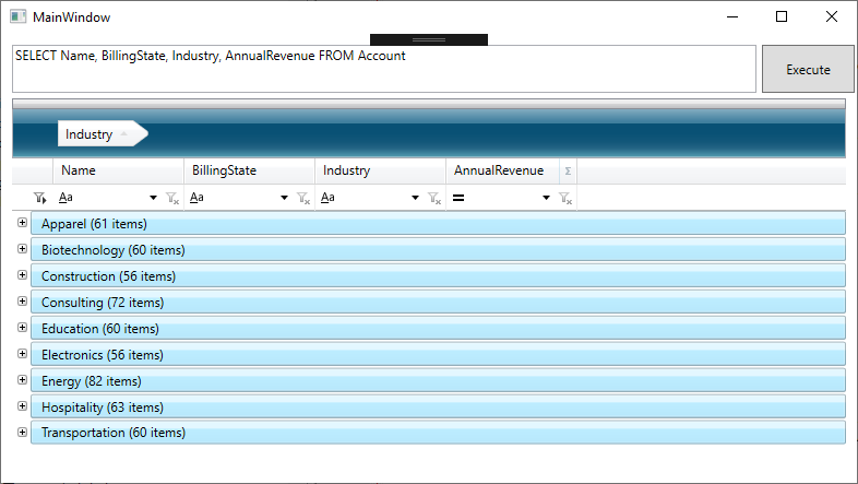 Grouping Azure Data Lake Storage データ(Salesforce is shown)