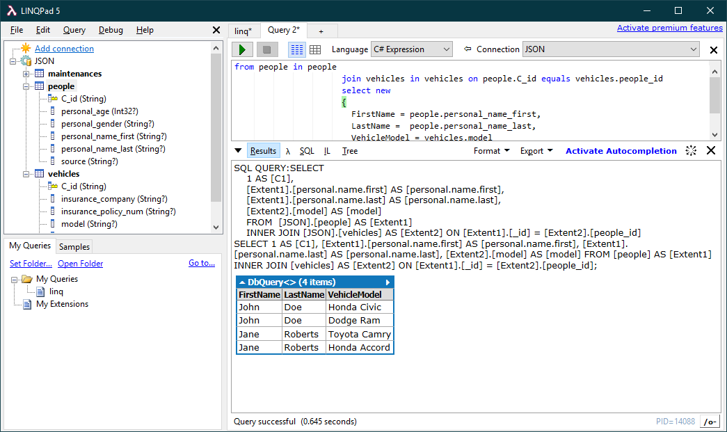 LINQPad からPrestoに接続