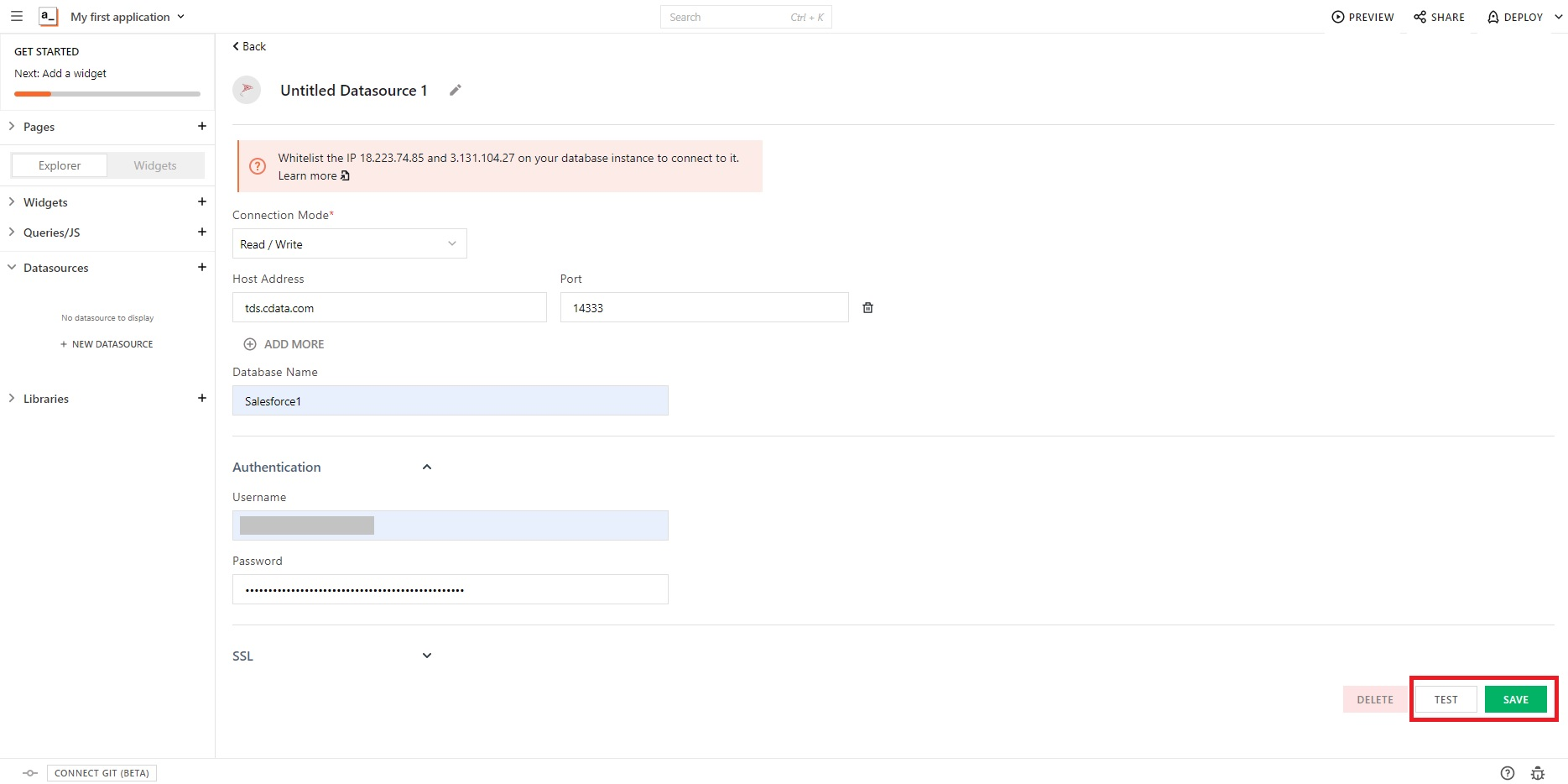 Connect Cloud データソースとの接続設定