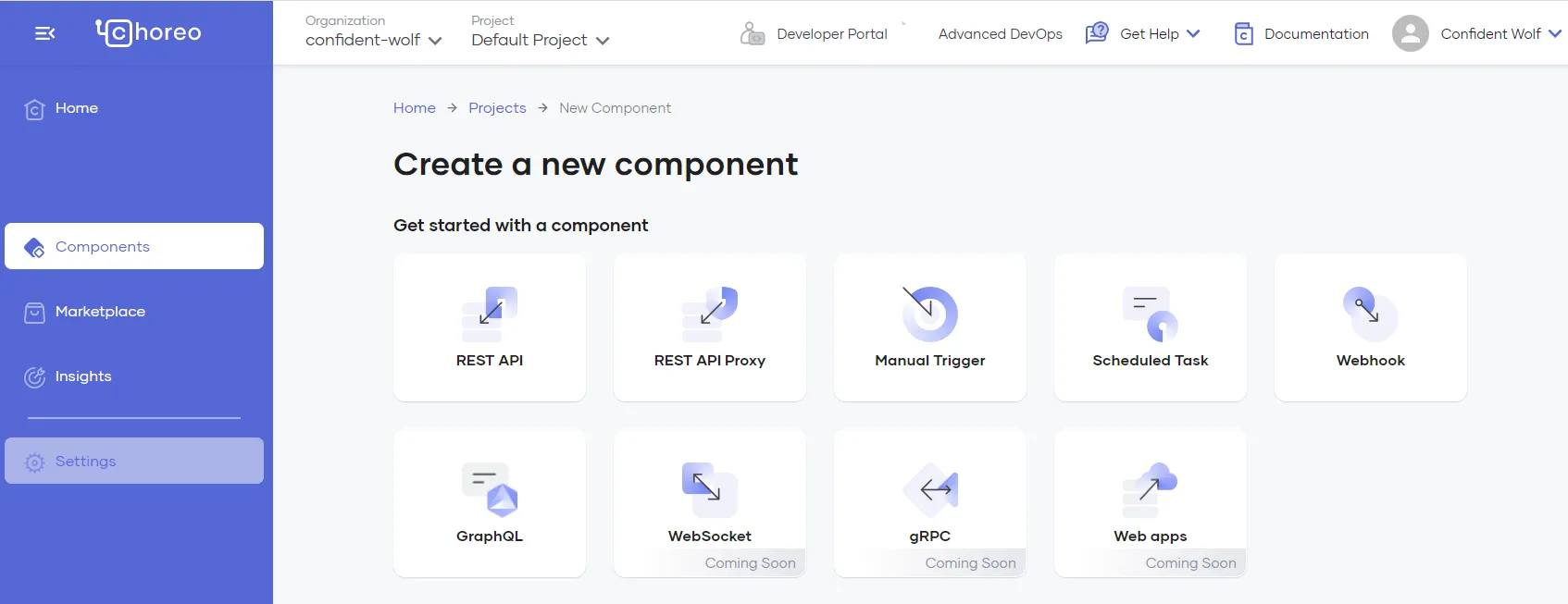 Selecting manual trigger
