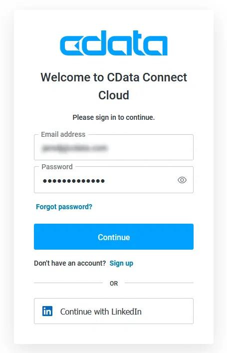 CData Connect Cloud を認証