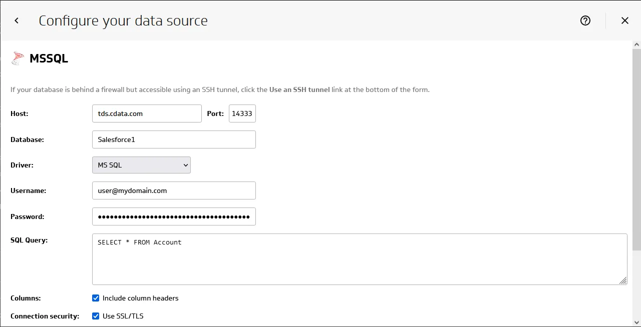 Configuring the connection to Connect Cloud.