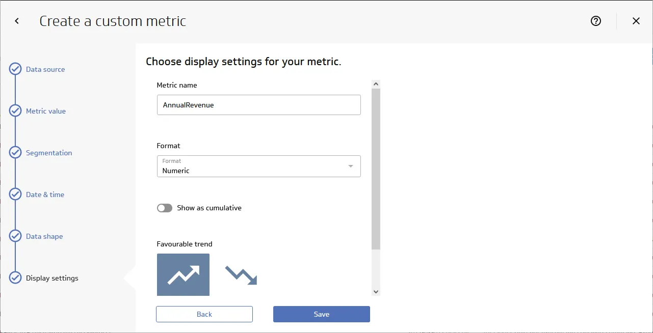 Configuring a Metric