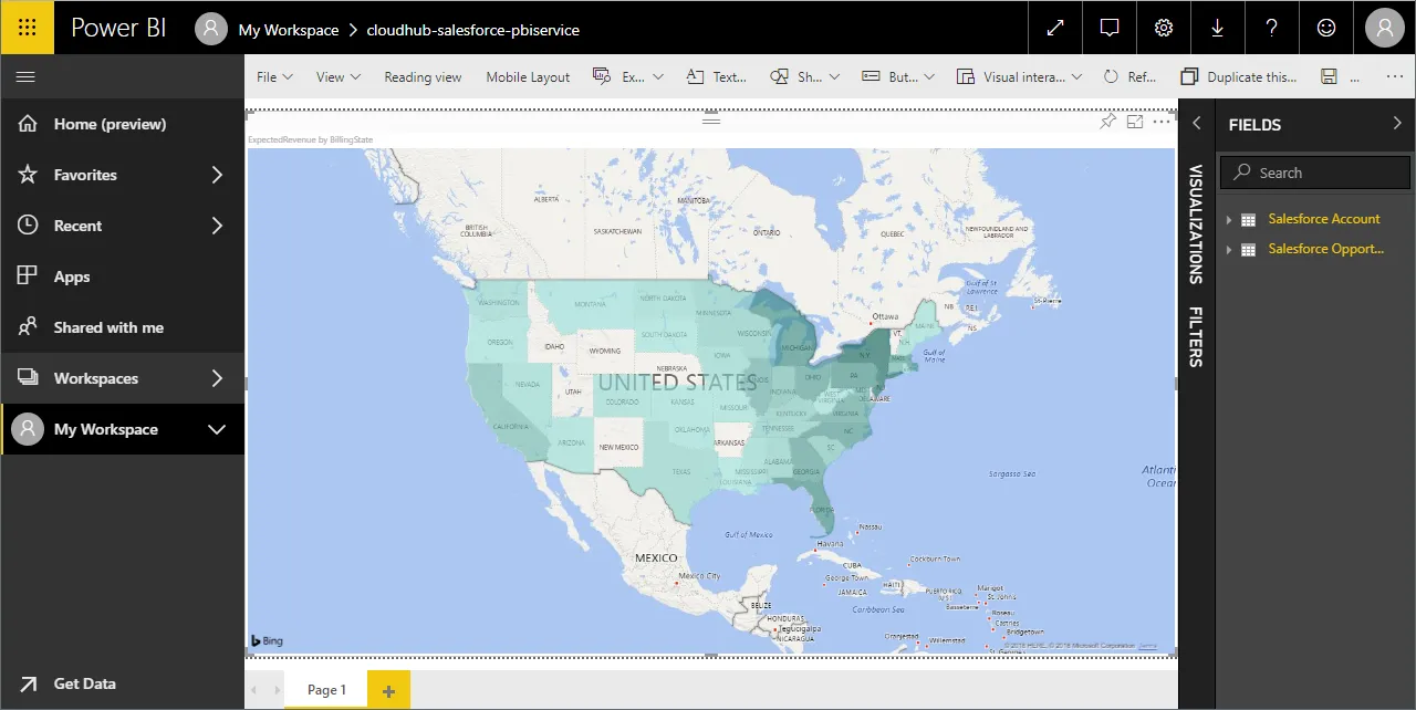 Power BI サービスでStripe のデータをビジュアライズ
