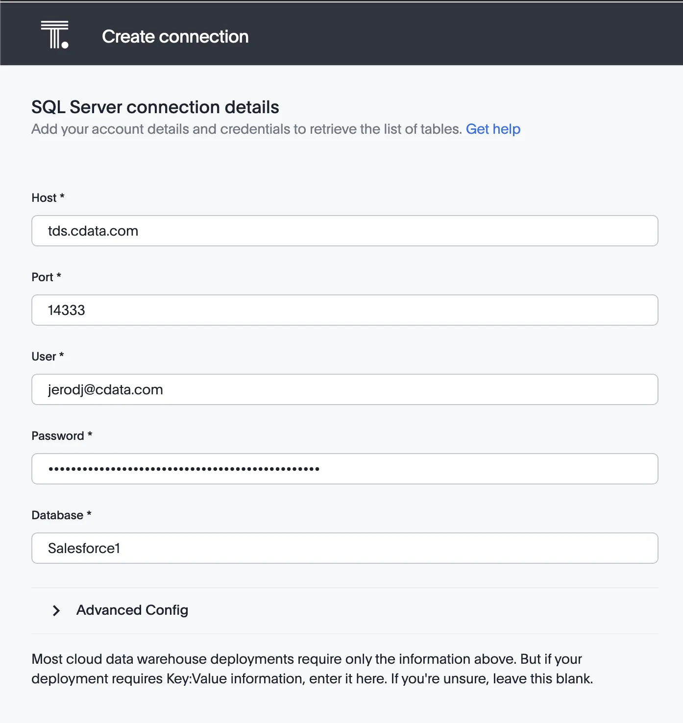 ThoughtSpot で新しいデータソースを作成