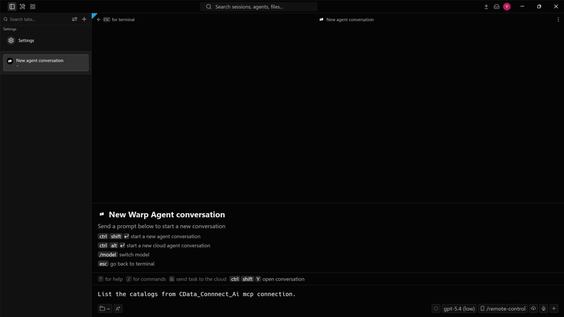 Warp Agent にプロンプトを入力