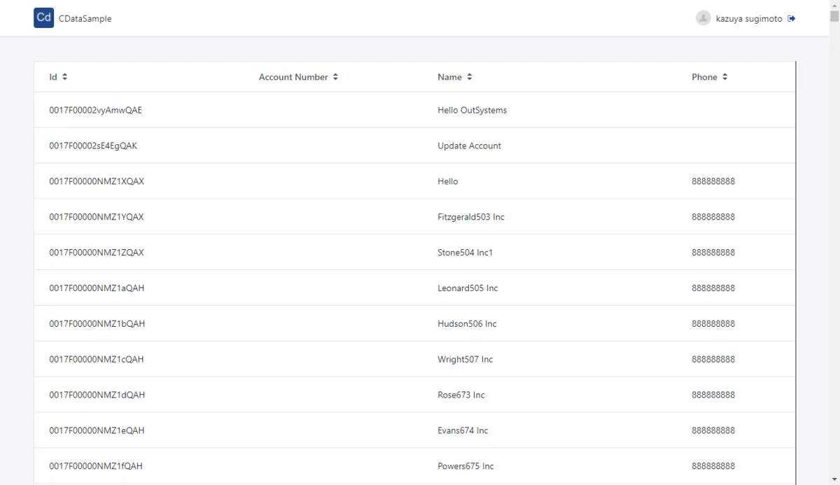作成した画面のプレビュー