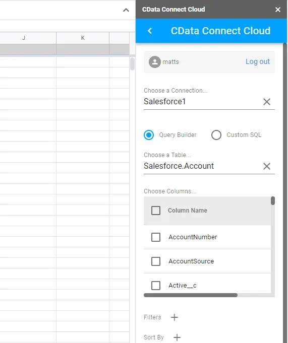 Salesforce からインポート