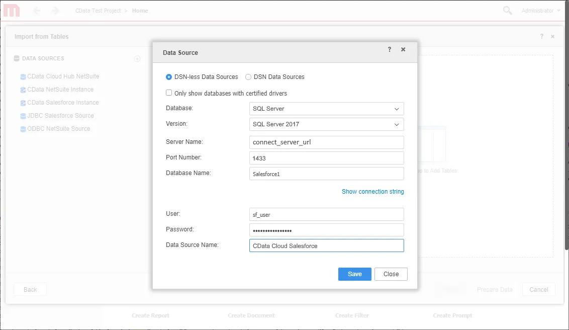 Connect to Live Amazon S3 データ in MicroStrategy through CData Connect ...