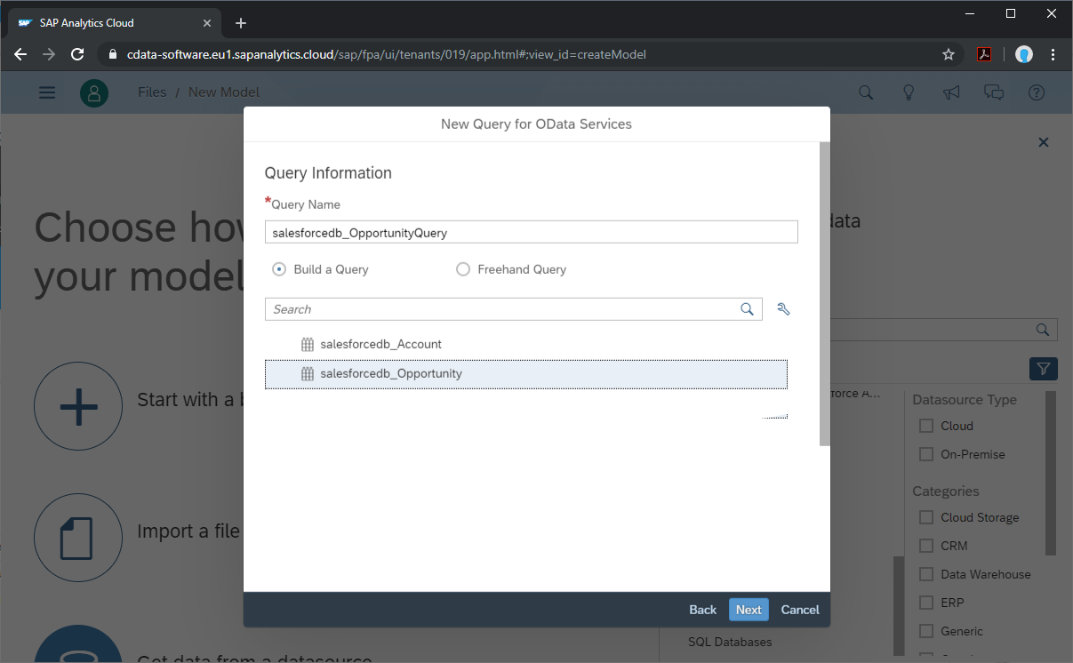 Choosing a API Server OData endpoint to query