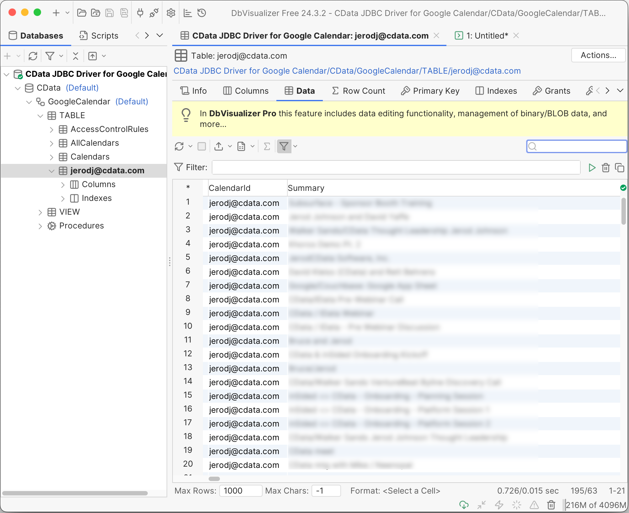 新しく共有されたカレンダーを表示