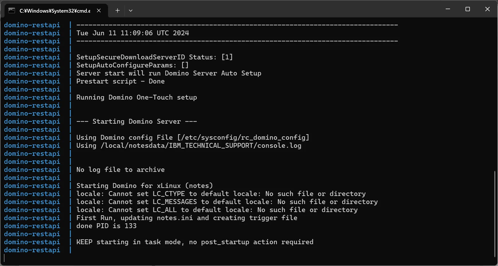 コンテナを起動