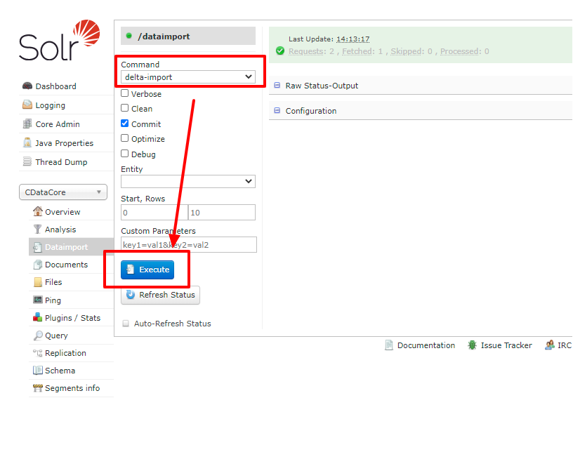 Solr でMicrosoft Planner のデータのDelta-Import を実行
