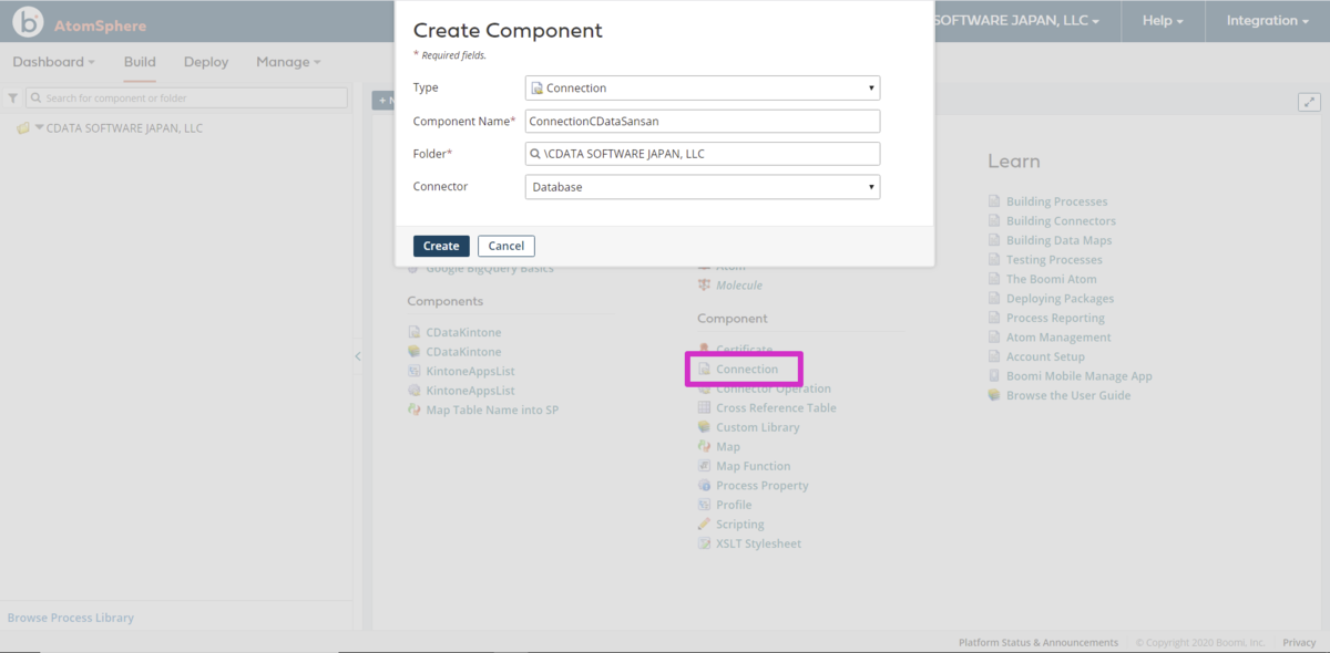 Zoho Projects のデータ Connection 作成1