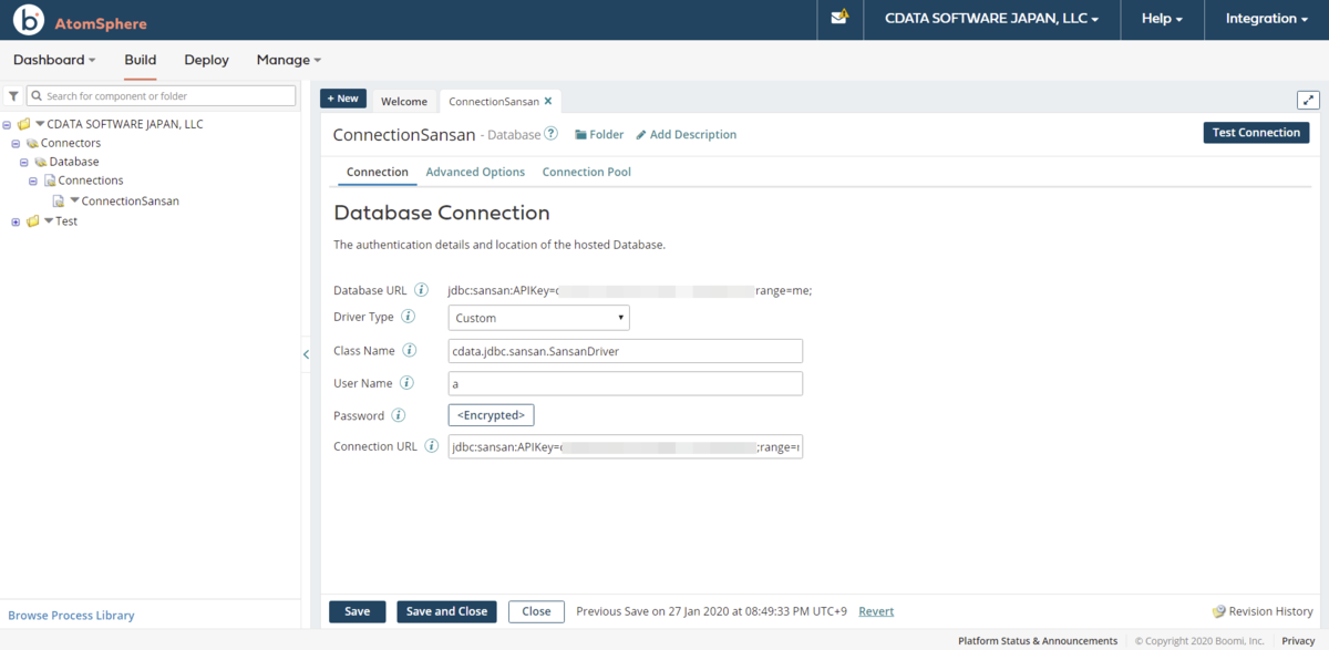 Zoho Projects のデータ Connection 作成2