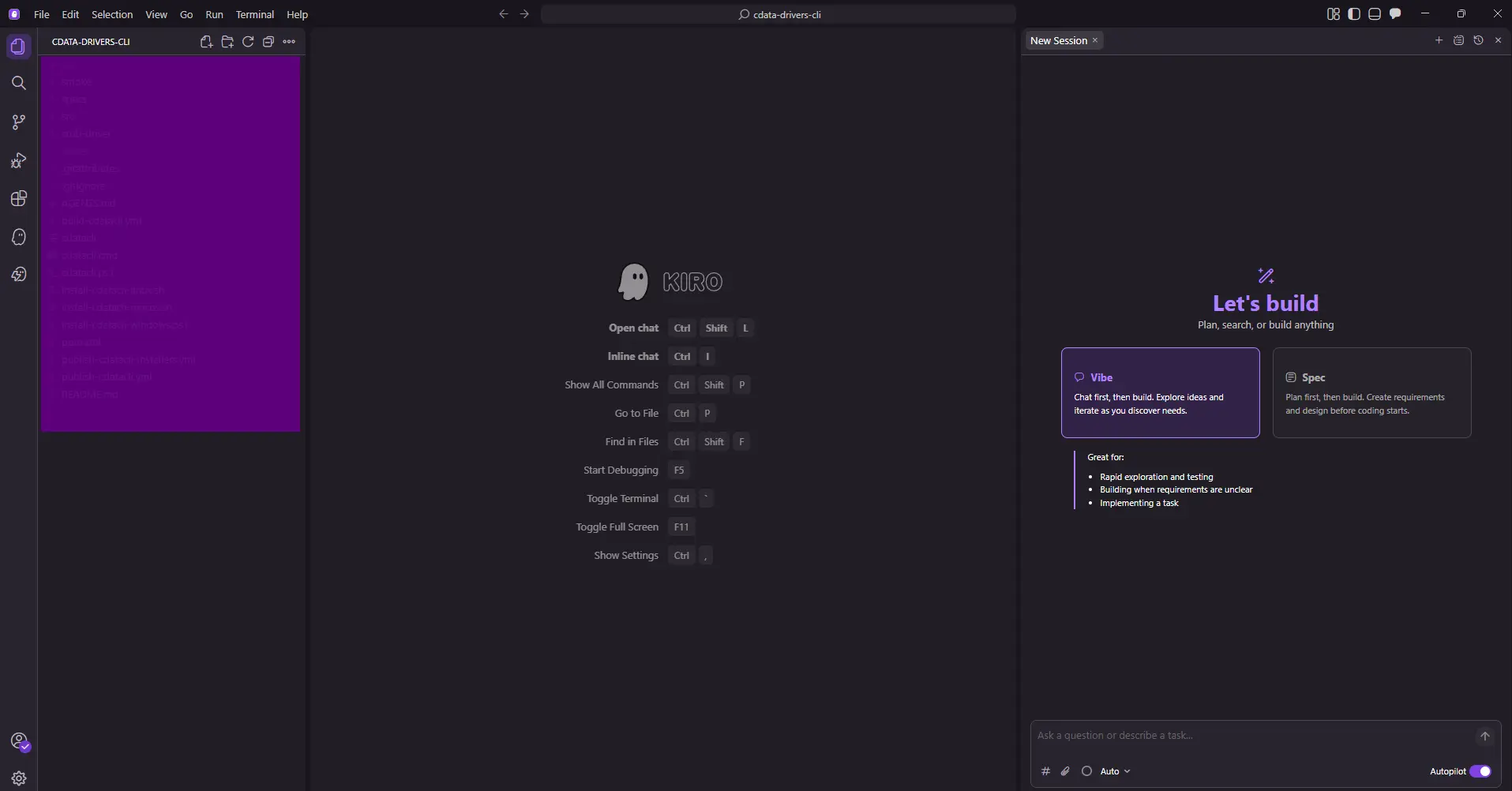 Kiro デスクトップアプリで作業ディレクトリを選択する