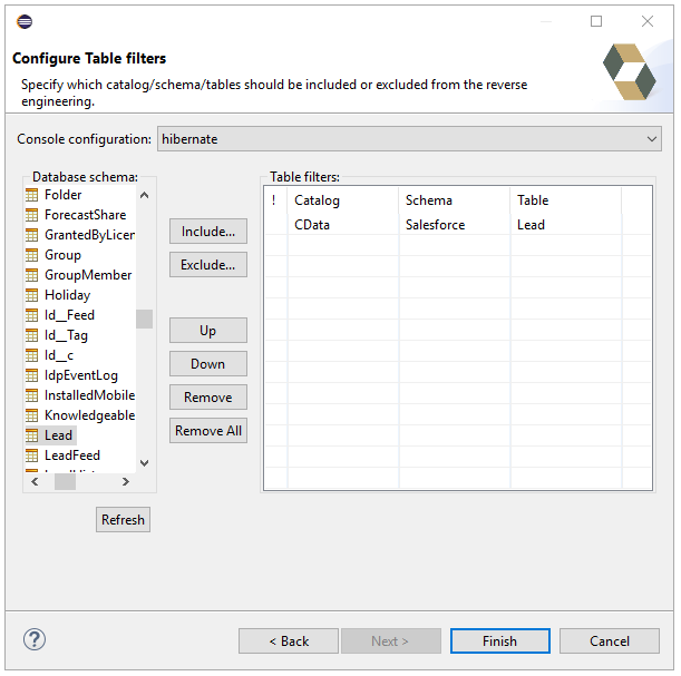 Tables to be reverse engineered.(NetSuite is shown.)