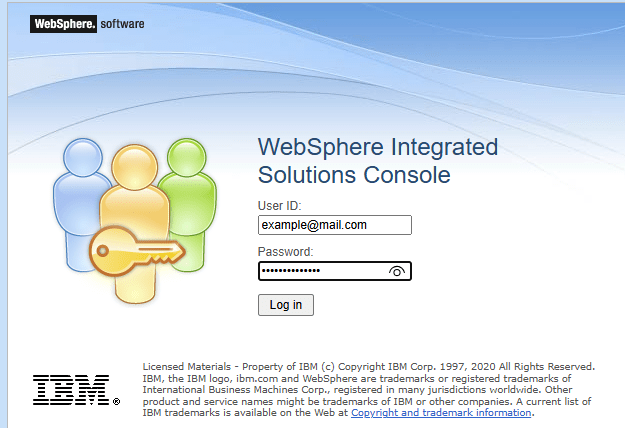 WebSphere 管理コンソールへログイン