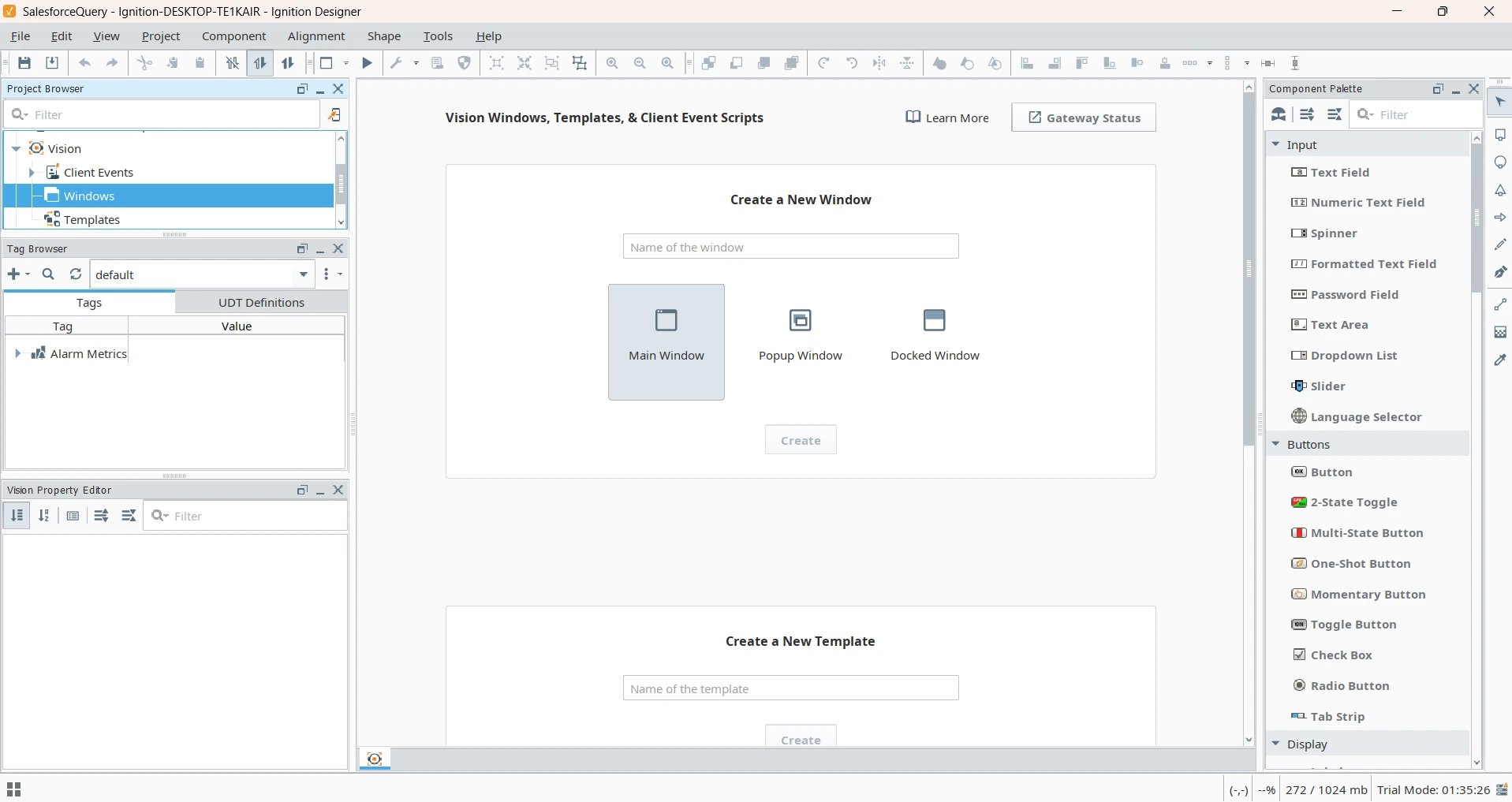 Ignition Designer のメインウィンドウ