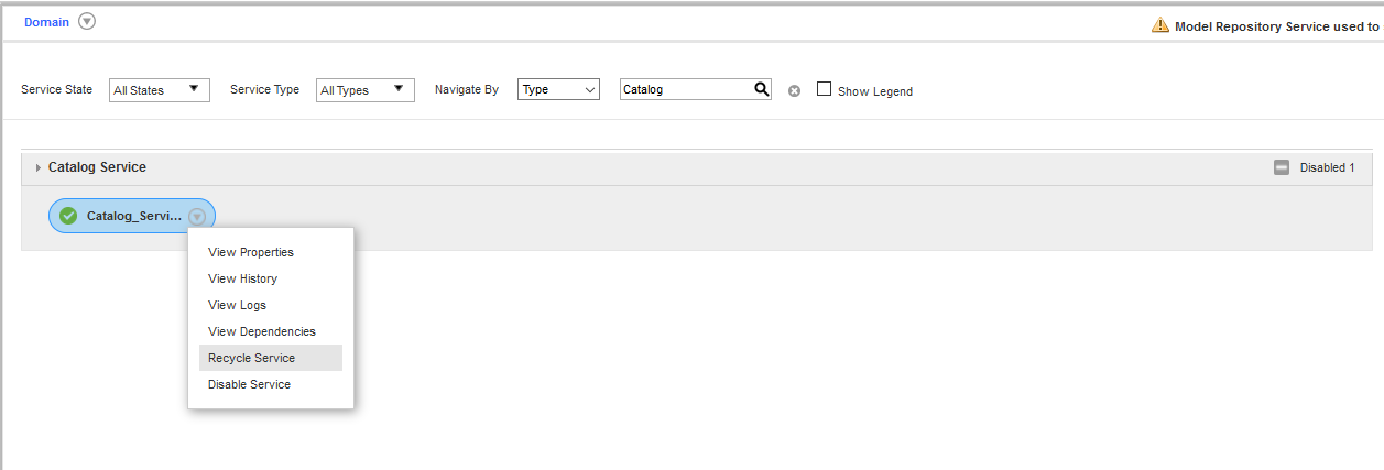Refresh the Catalog Service from the Admin console.