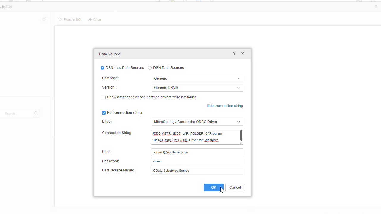 Creating a new data source for Wave Financial.