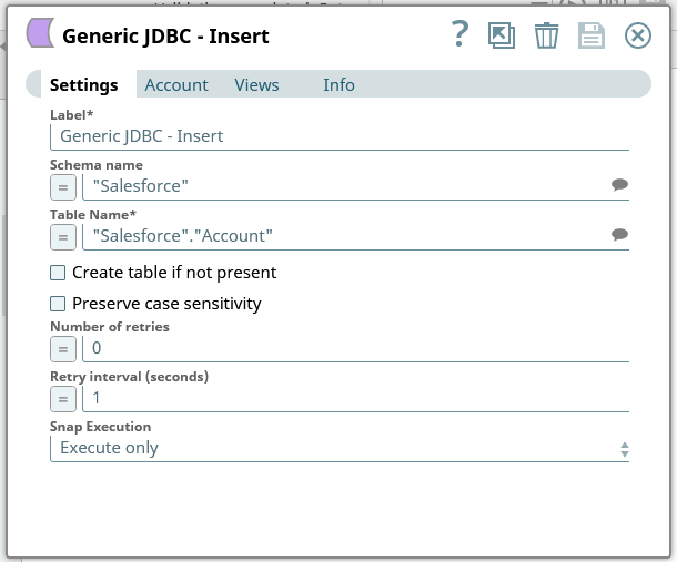 INSERT snap を設定（Salesforce の場合）
