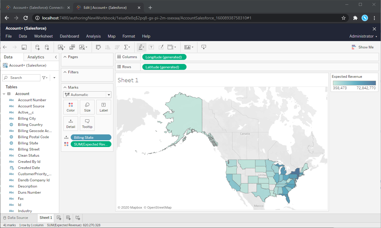 Visualizing live Tableau CRM Analytics のデータ in Tableau Server