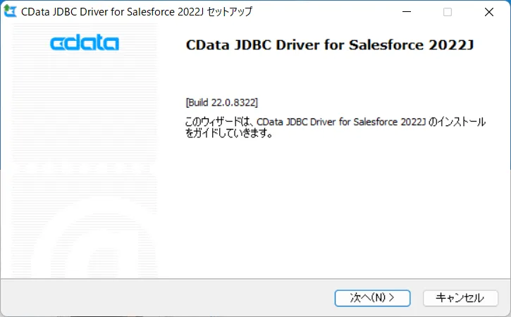 CData JDBC ドライバのインストール画面