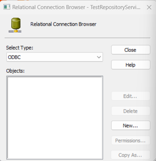 Create a Relational Connection to the DSN (QuickBooks Online is shown.)