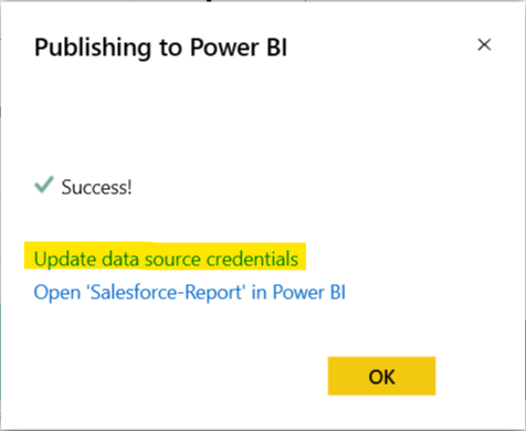 データソース資格情報を更新。