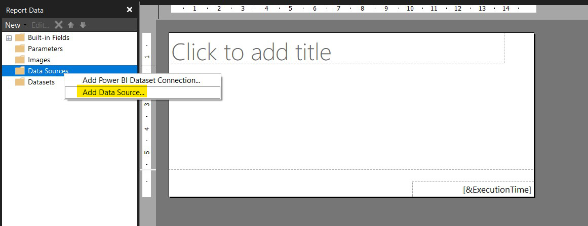 データソースを追加。