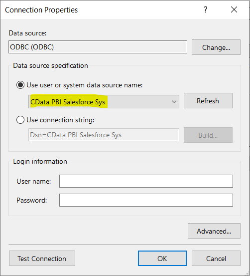 データソースに CData Power BI Connector を選択。