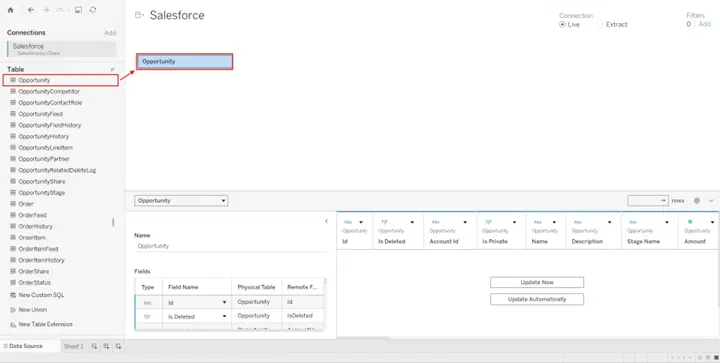 Salesforce オブジェクトを選択