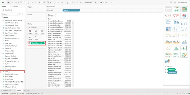 Salesforce オブジェクトを選択