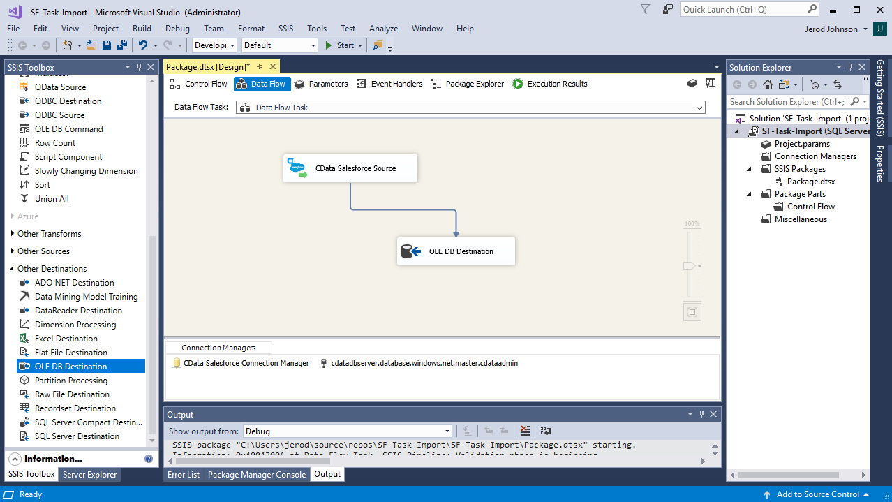 SSIS でOdoo のデータをSQL Server にインポート