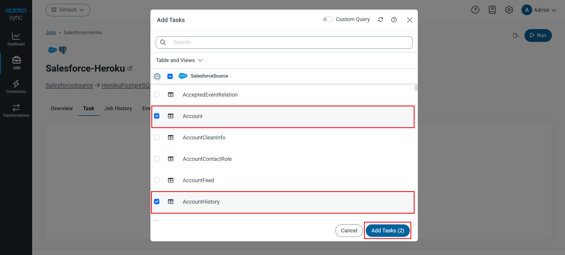 テーブル全体をレプリケーション（NetSuite の例）。